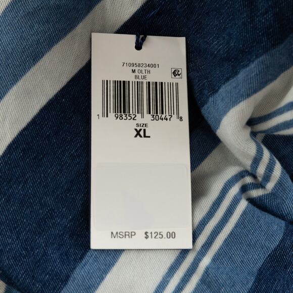 Polo Ralph Lauren Men Classic Fit Striped Cotton Linen Tee Navy Size XL - Picture 7 of 7